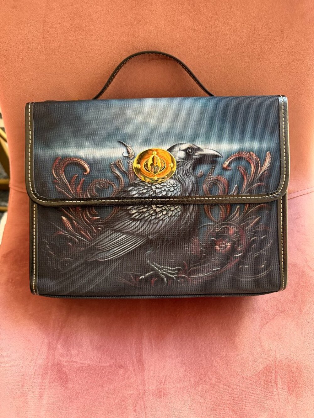 Gothic Crow Halloween Handbag, Dark Academia Raven Crossbody Shoulder Bag